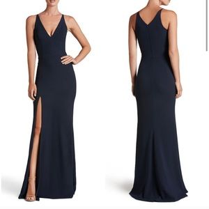 Navy blue evening gown